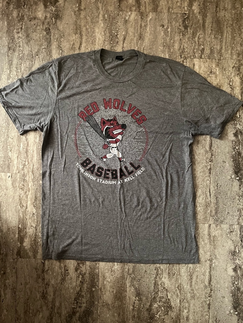 Arkansas State University Red Wolves Baseball Graphic Tee - Gray